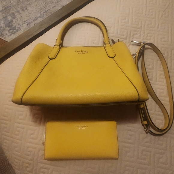 Kate Spade Yellow Leather Clutch and Bag Set - Picture 2 of 5